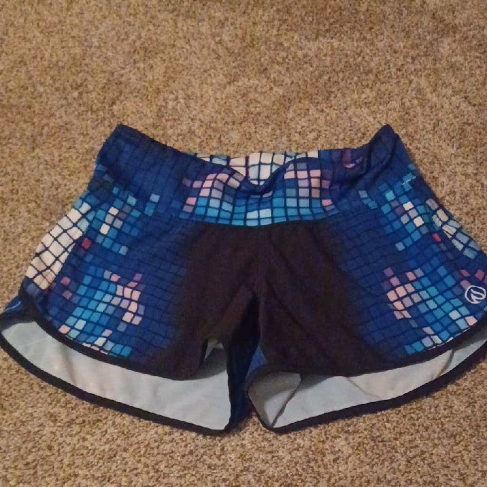 INKnBURN Women's Blue Mosaic Athletic Shorts